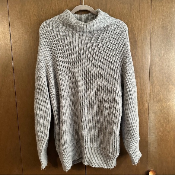 Alfani Women’s Holiday Cowl Neck Acrylic Grey Metallic Knit Sweater XL - Picture 2 of 9